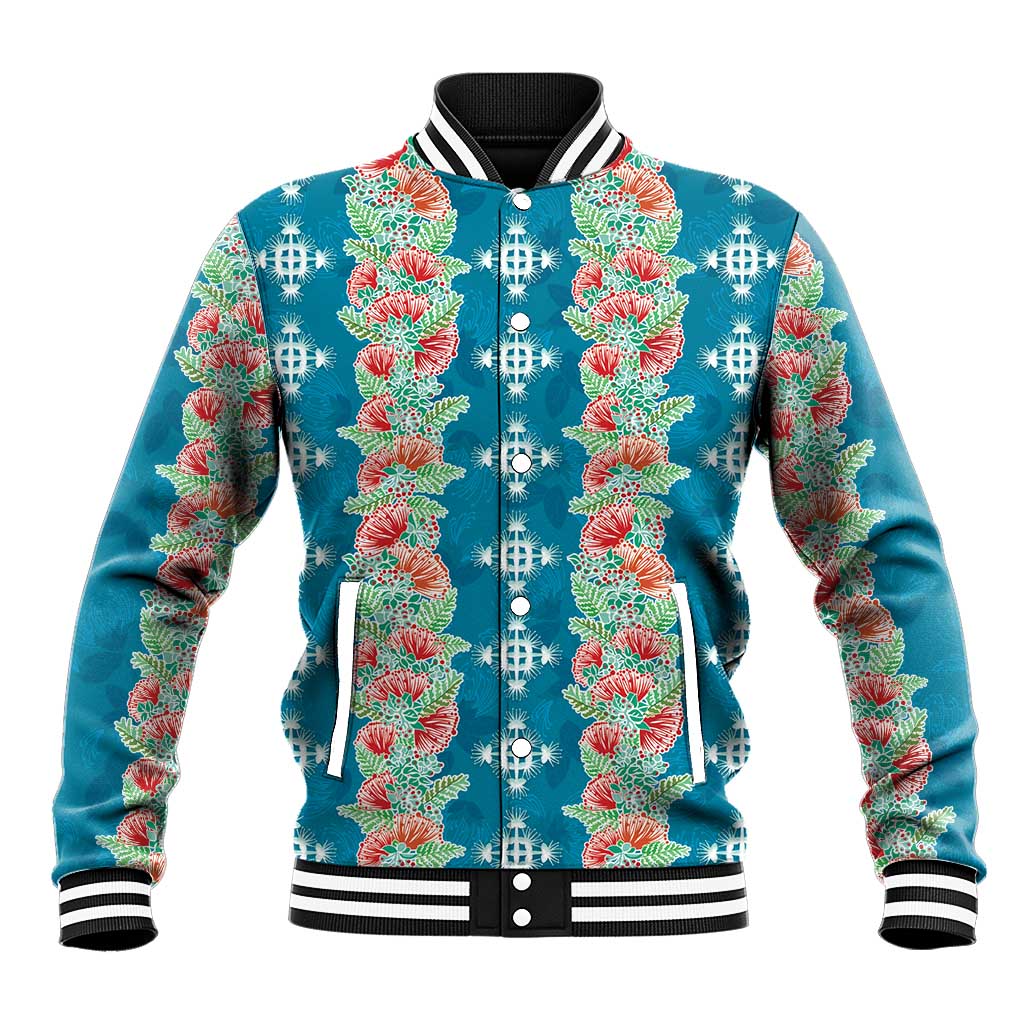 Hawaii Ohia Lehua Baseball Jacket Tropical Vibes Teal
