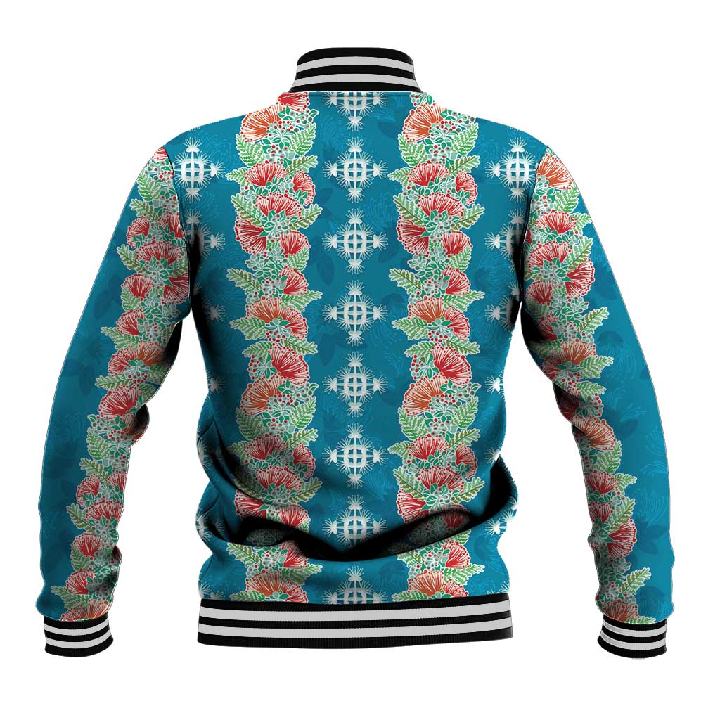 Hawaii Ohia Lehua Baseball Jacket Tropical Vibes Teal
