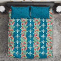Hawaii Ohia Lehua Bedding Set Tropical Vibes Teal