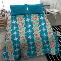Hawaii Ohia Lehua Bedding Set Tropical Vibes Teal