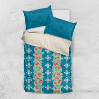 Hawaii Ohia Lehua Bedding Set Tropical Vibes Teal