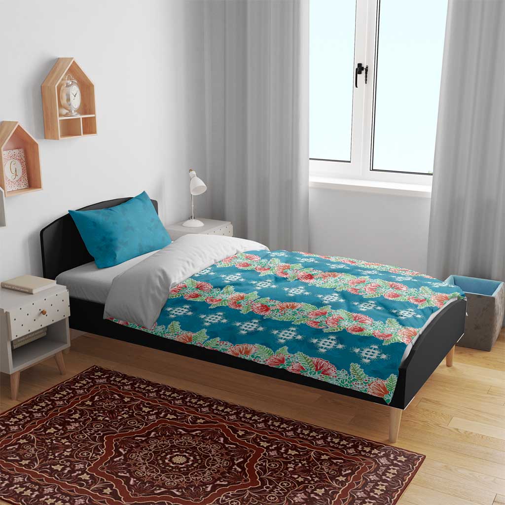 Hawaii Ohia Lehua Bedding Set Tropical Vibes Teal
