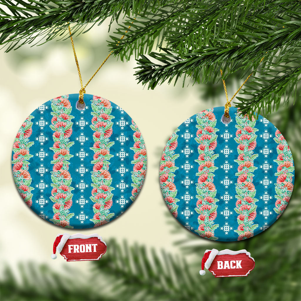 Hawaii Ohia Lehua Ceramic Ornament Tropical Vibes Teal