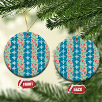 Hawaii Ohia Lehua Ceramic Ornament Tropical Vibes Teal