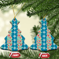 Hawaii Ohia Lehua Ceramic Ornament Tropical Vibes Teal