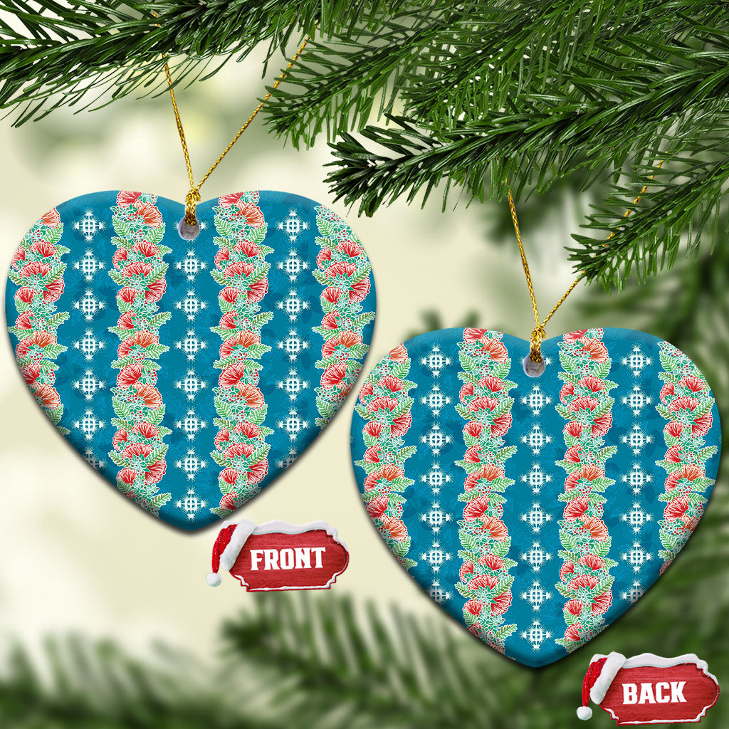 Hawaii Ohia Lehua Ceramic Ornament Tropical Vibes Teal
