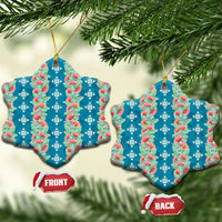 Hawaii Ohia Lehua Ceramic Ornament Tropical Vibes Teal