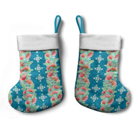 Hawaii Ohia Lehua Christmas Stocking Tropical Vibes Teal
