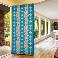Hawaii Ohia Lehua Door Cover Tropical Vibes Teal