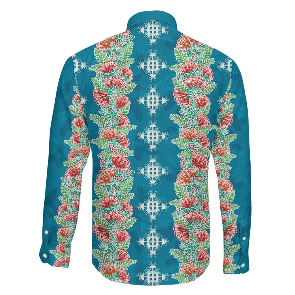 Hawaii Ohia Lehua Family Matching Mermaid Dress and Hawaiian Shirt Tropical Vibes Teal LT05 - Polynesian Pride