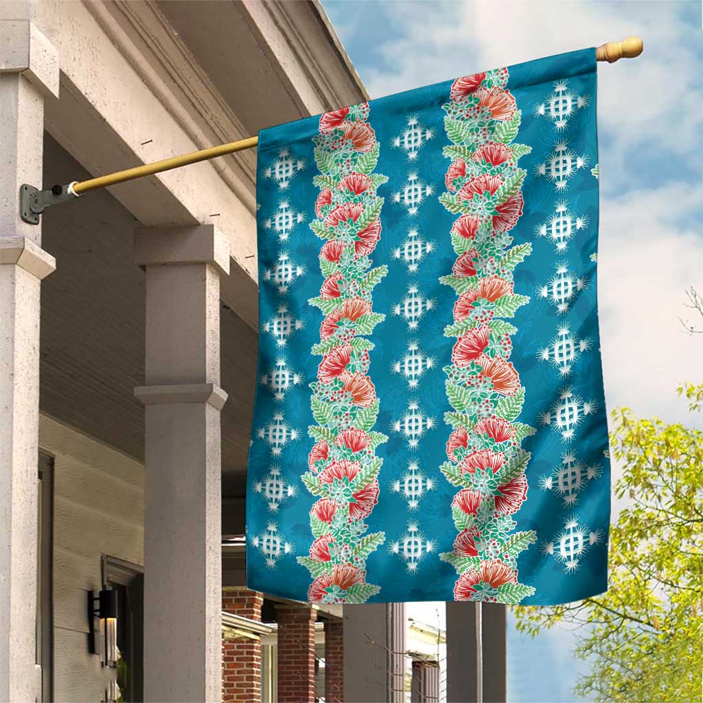 Hawaii Ohia Lehua Garden Flag Tropical Vibes Teal
