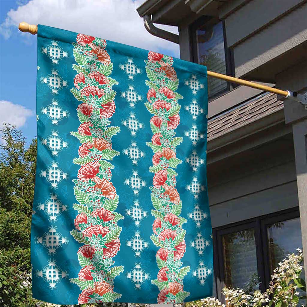 Hawaii Ohia Lehua Garden Flag Tropical Vibes Teal