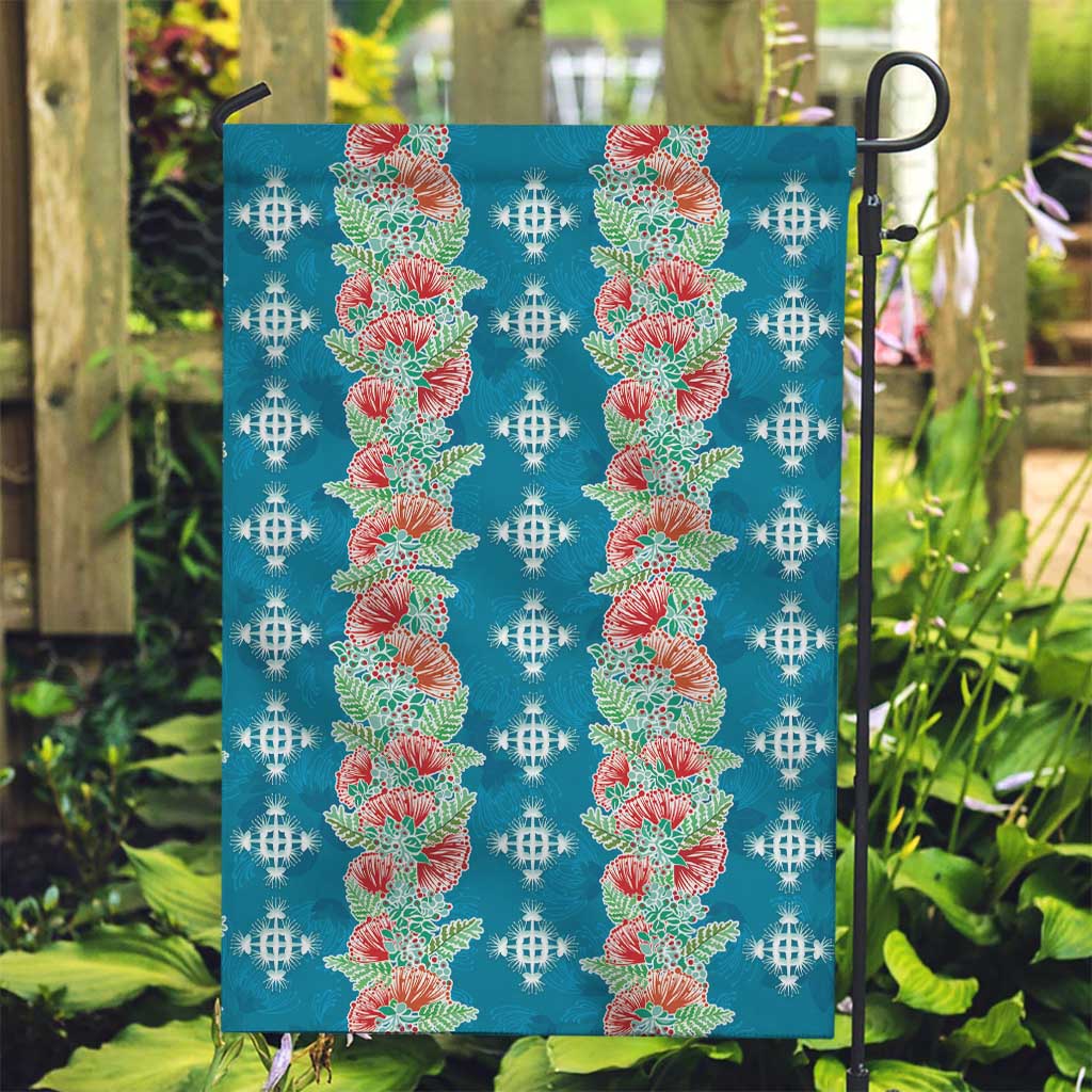Hawaii Ohia Lehua Garden Flag Tropical Vibes Teal