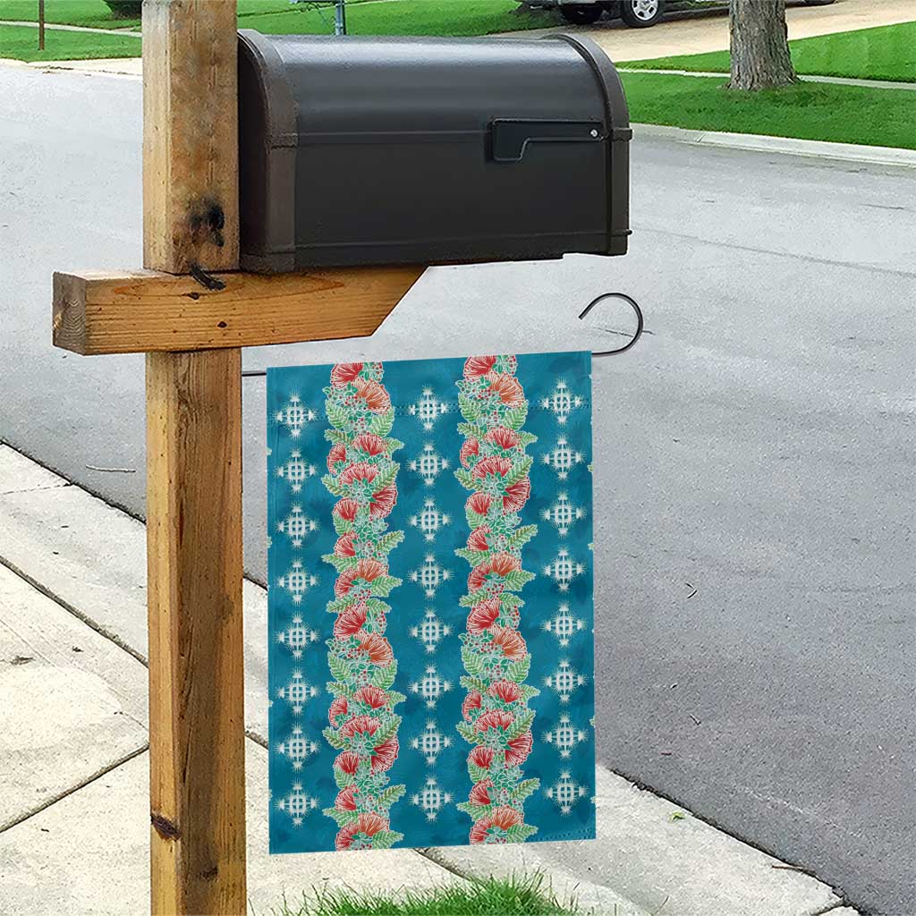 Hawaii Ohia Lehua Garden Flag Tropical Vibes Teal