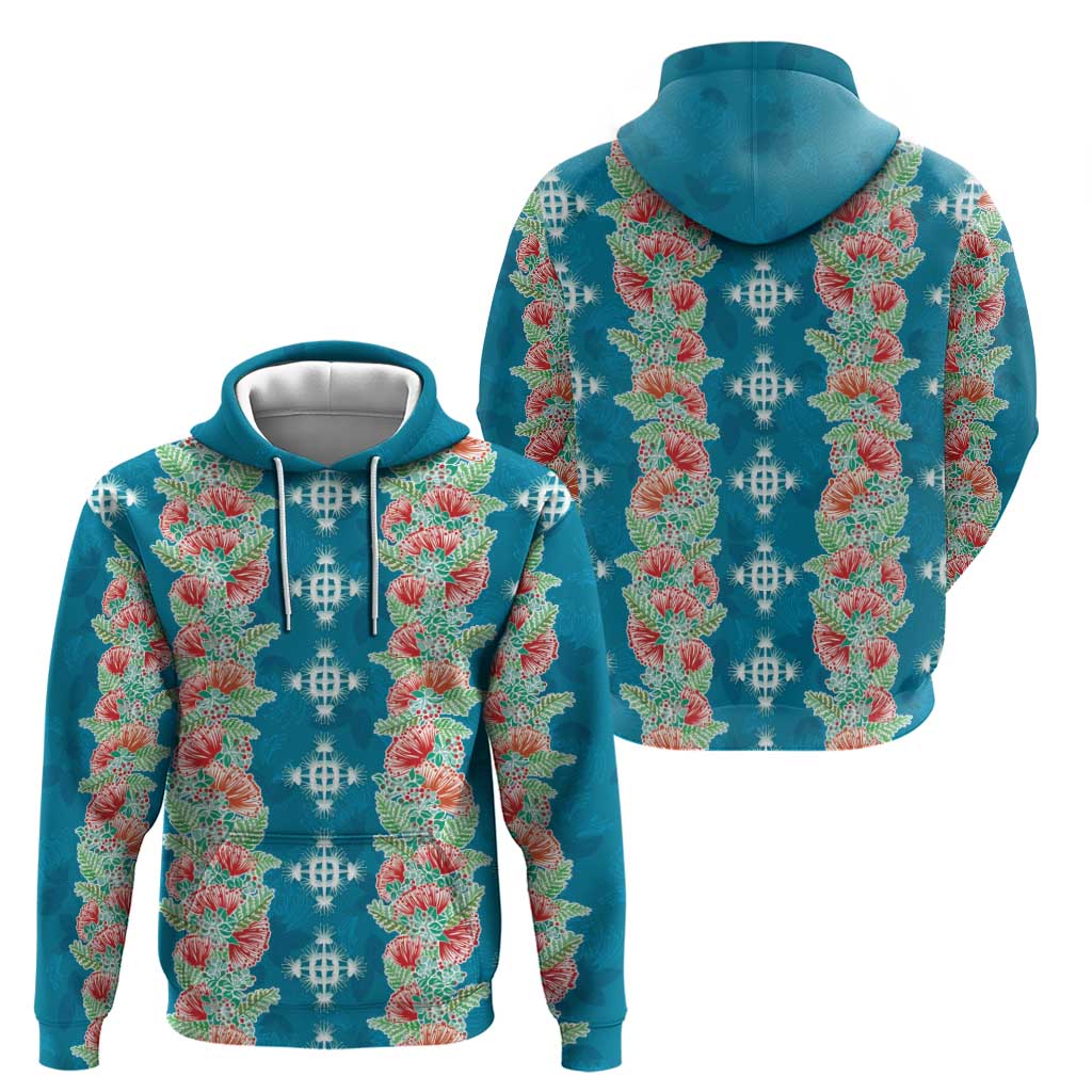 Hawaii Ohia Lehua Hoodie Tropical Vibes Teal LT05 - Polynesian Pride