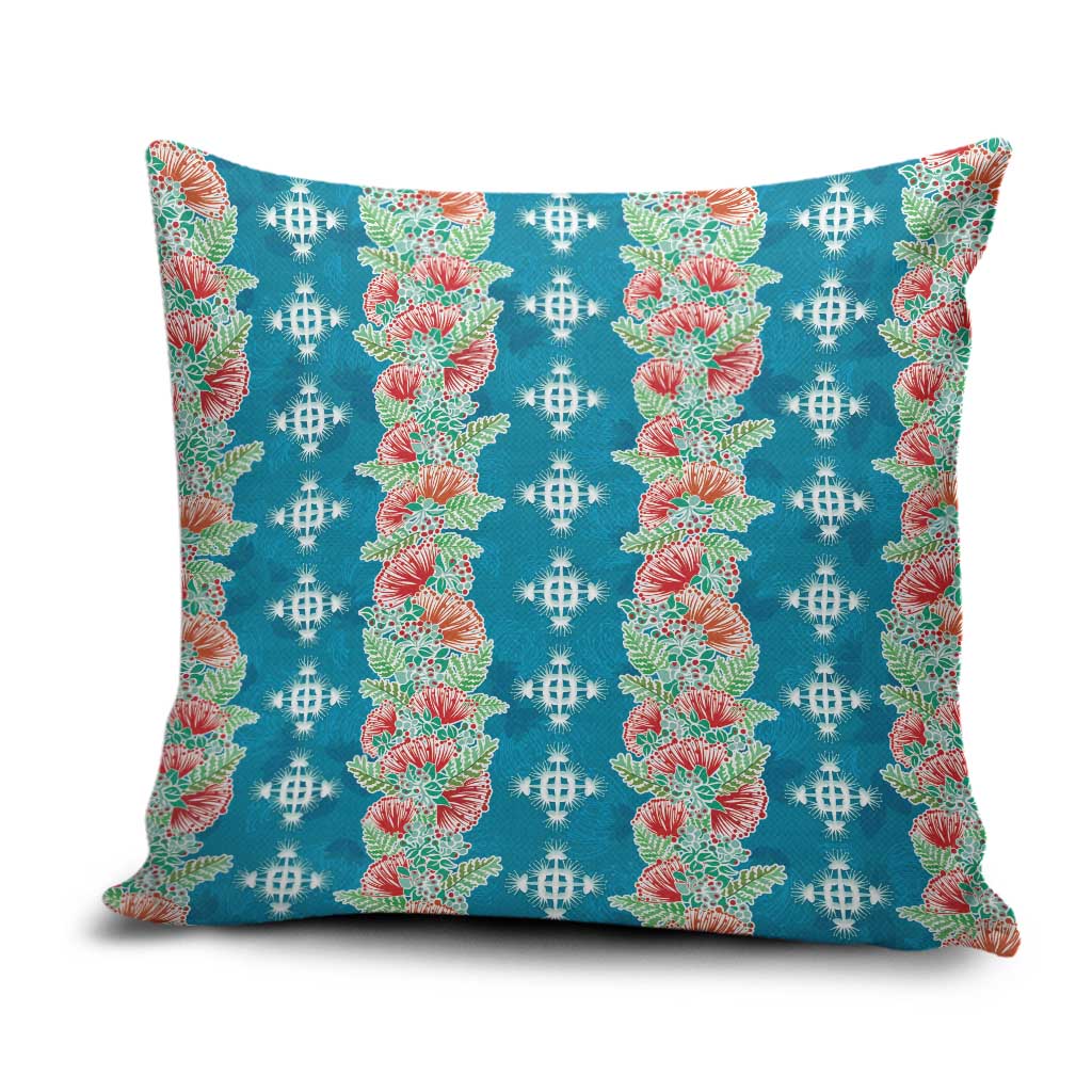 Hawaii Ohia Lehua Pillow Cover Tropical Vibes Teal
