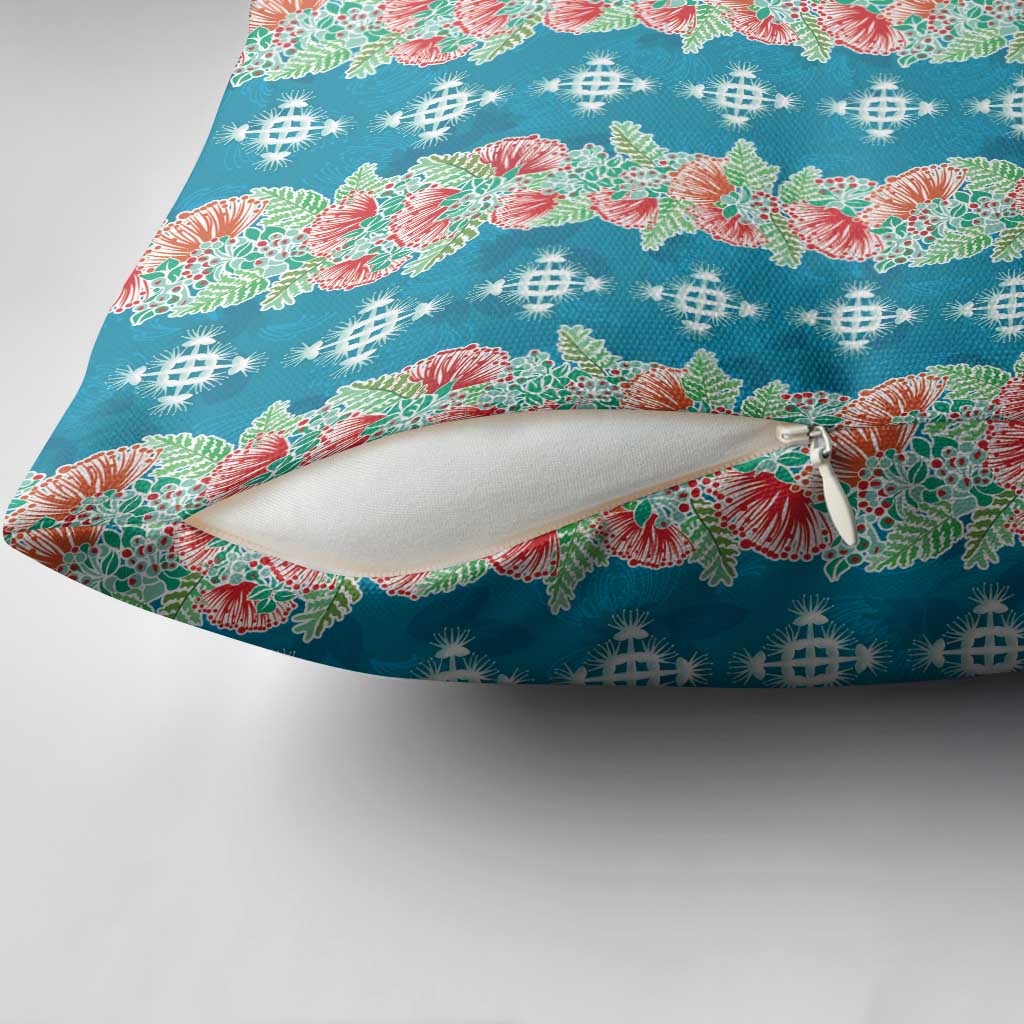 Hawaii Ohia Lehua Pillow Cover Tropical Vibes Teal