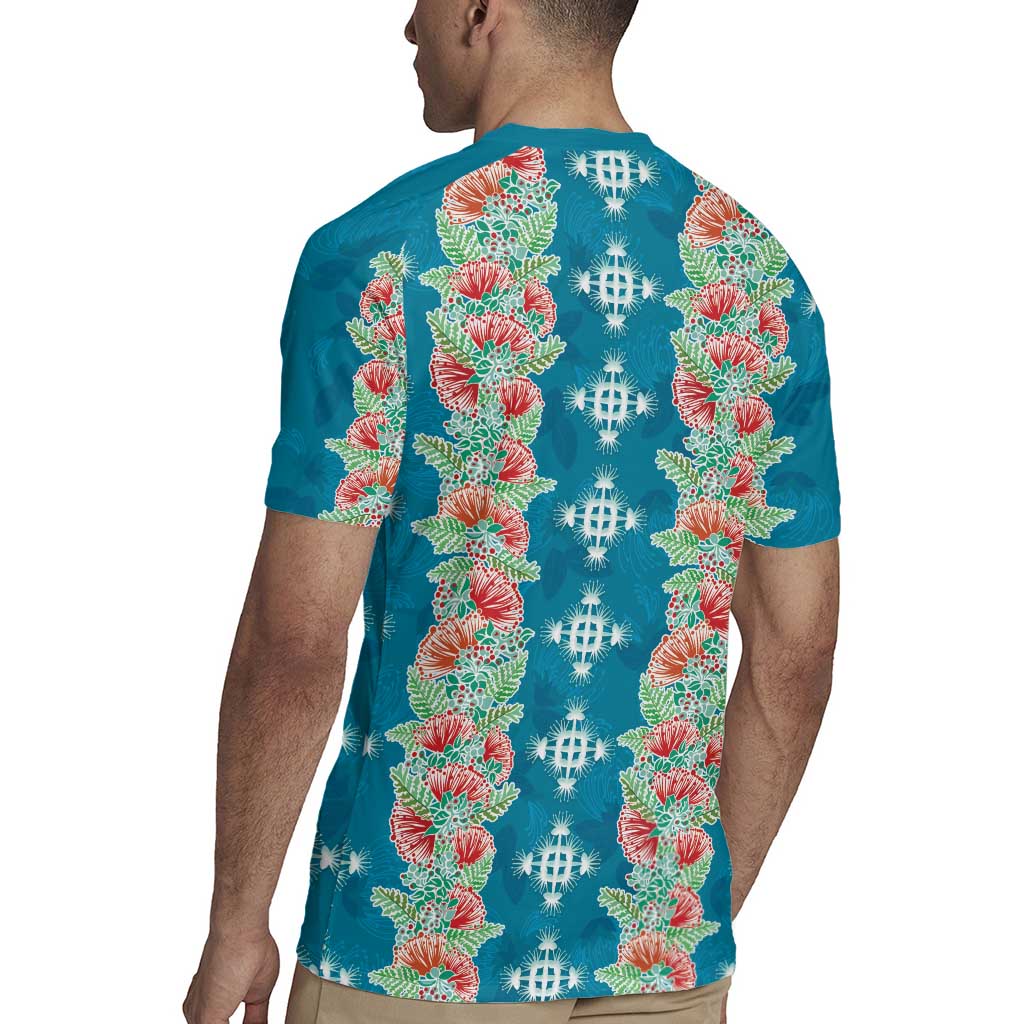 Hawaii Ohia Lehua Rugby Jersey Tropical Vibes Teal