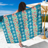 Hawaii Ohia Lehua Sarong Tropical Vibes Teal LT05 One Size 44 x 66 inches Teal - Polynesian Pride