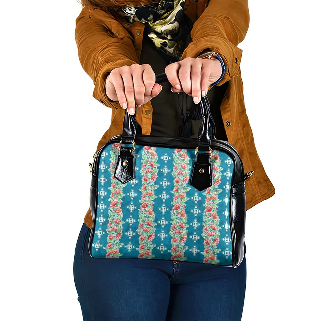 Hawaii Ohia Lehua Shoulder Handbag Tropical Vibes Teal