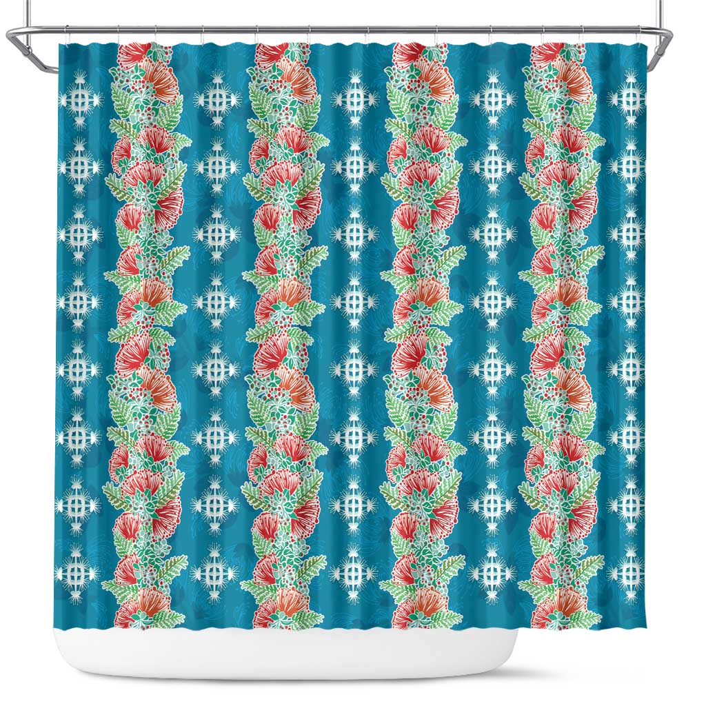 Hawaii Ohia Lehua Shower Curtain Tropical Vibes Teal