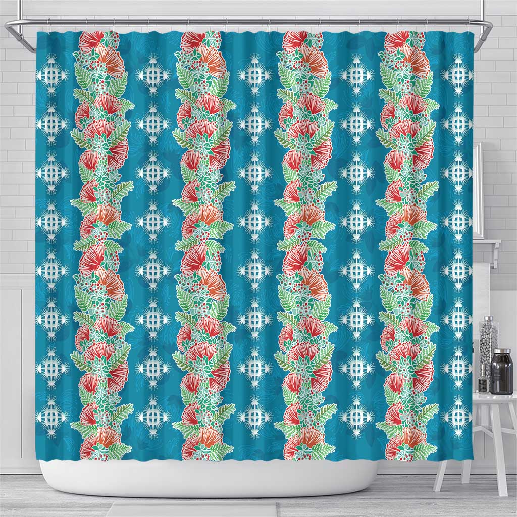 Hawaii Ohia Lehua Shower Curtain Tropical Vibes Teal