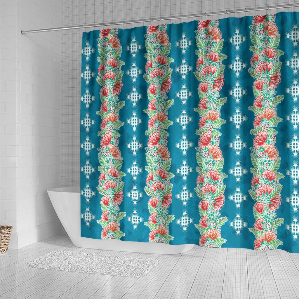 Hawaii Ohia Lehua Shower Curtain Tropical Vibes Teal
