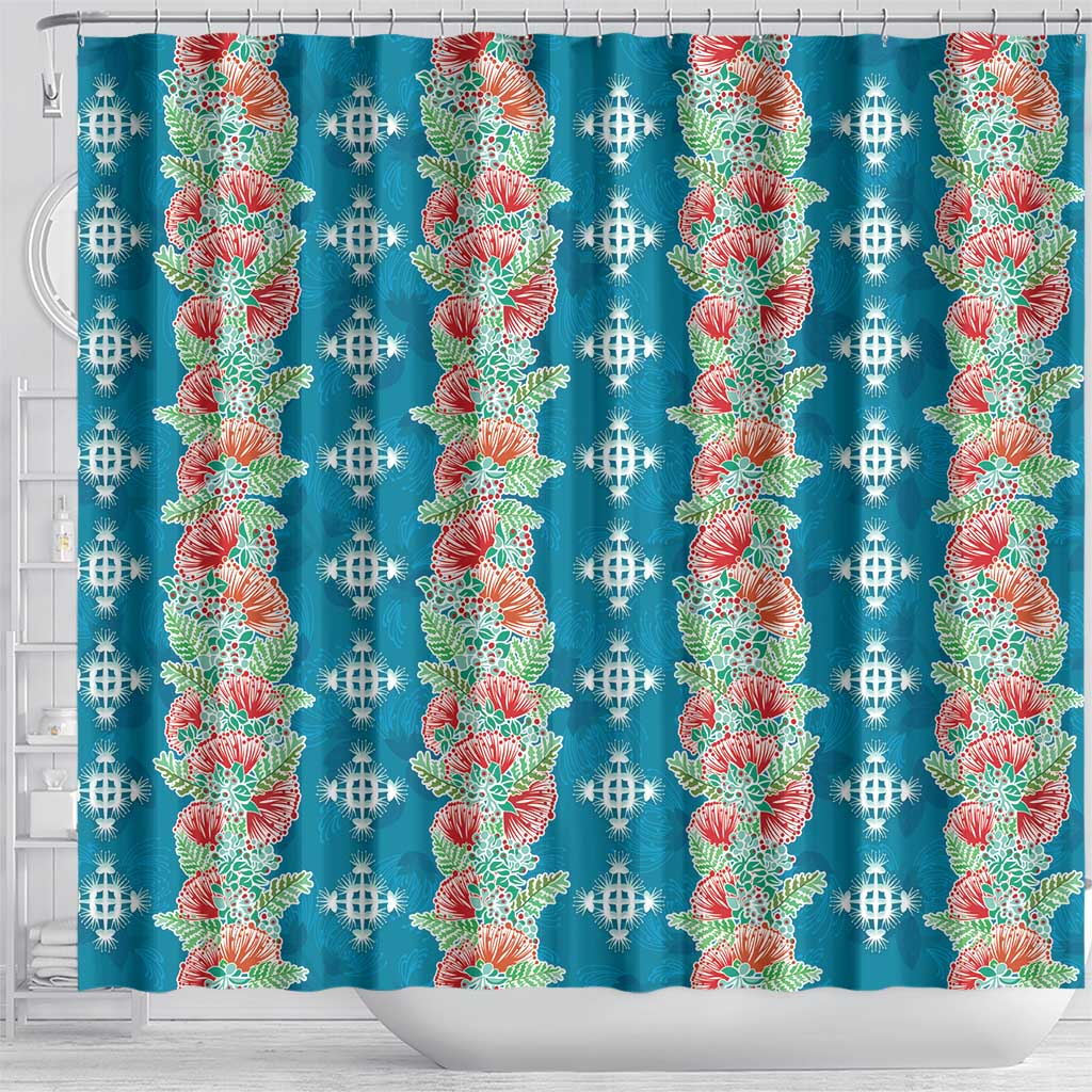 Hawaii Ohia Lehua Shower Curtain Tropical Vibes Teal