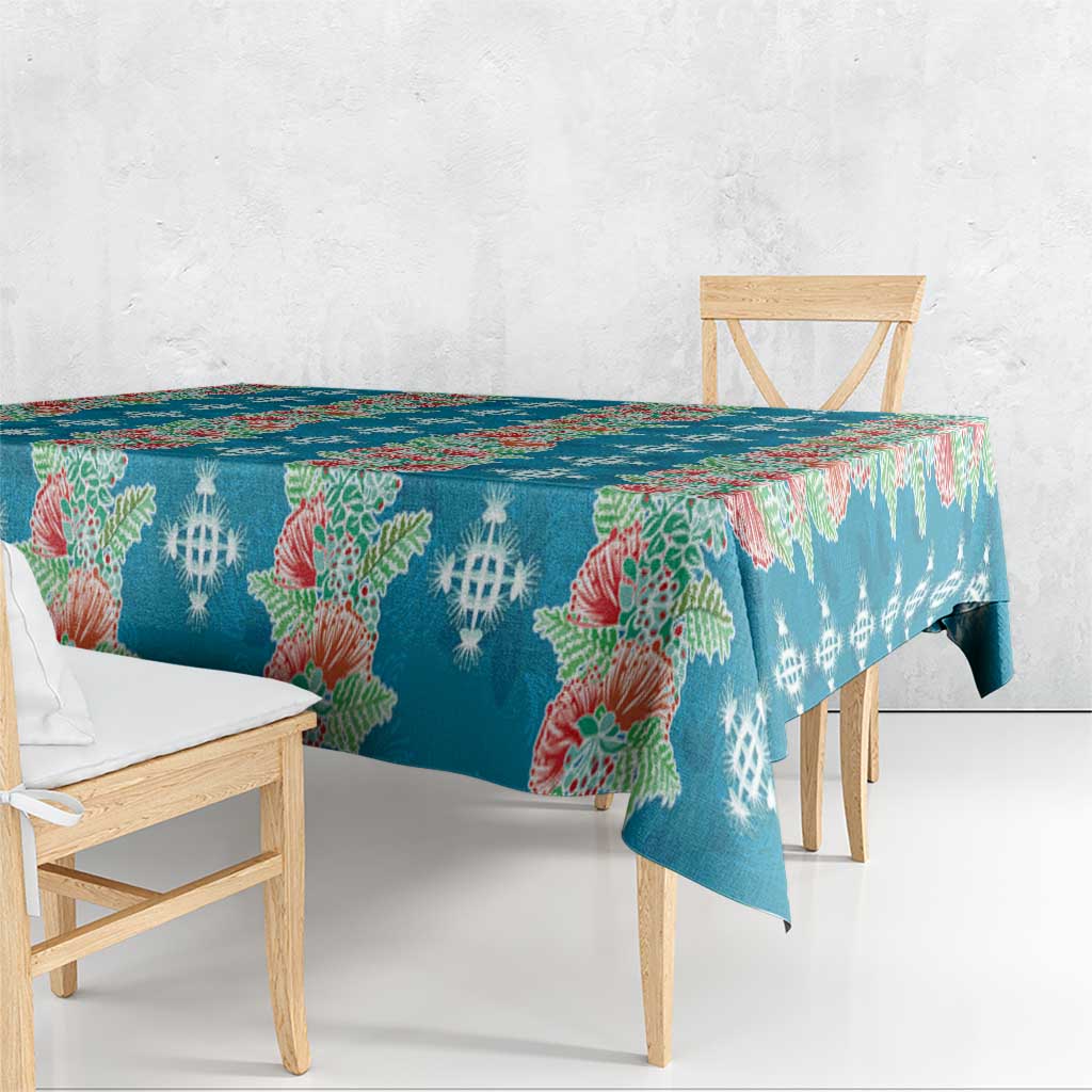 Hawaii Ohia Lehua Tablecloth Tropical Vibes Teal