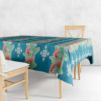 Hawaii Ohia Lehua Tablecloth Tropical Vibes Teal