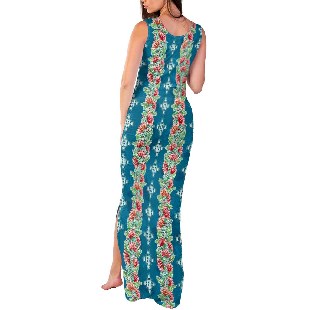 Hawaii Ohia Lehua Tank Maxi Dress Tropical Vibes Teal