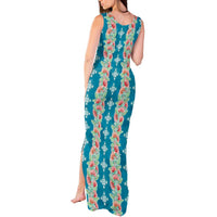 Hawaii Ohia Lehua Tank Maxi Dress Tropical Vibes Teal