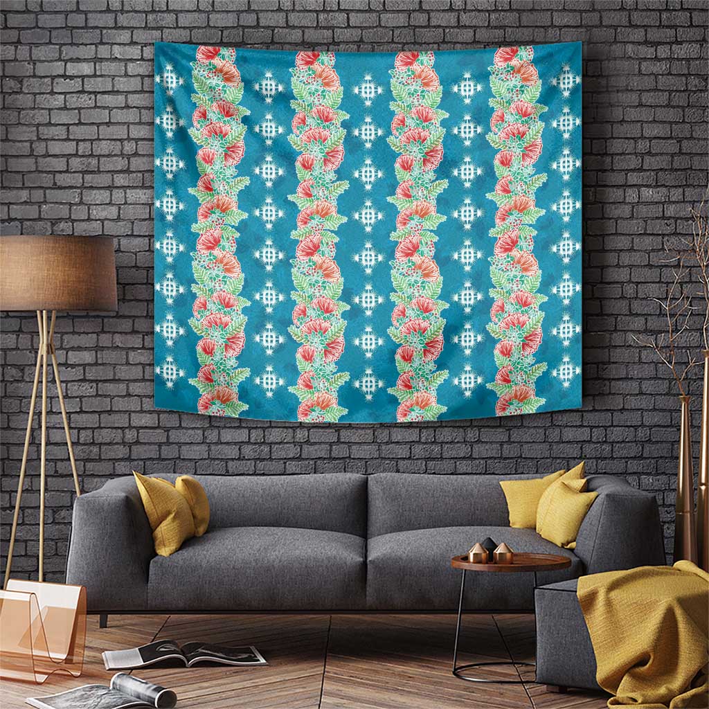 Hawaii Ohia Lehua Tapestry Tropical Vibes Teal LT05 Teal - Polynesian Pride