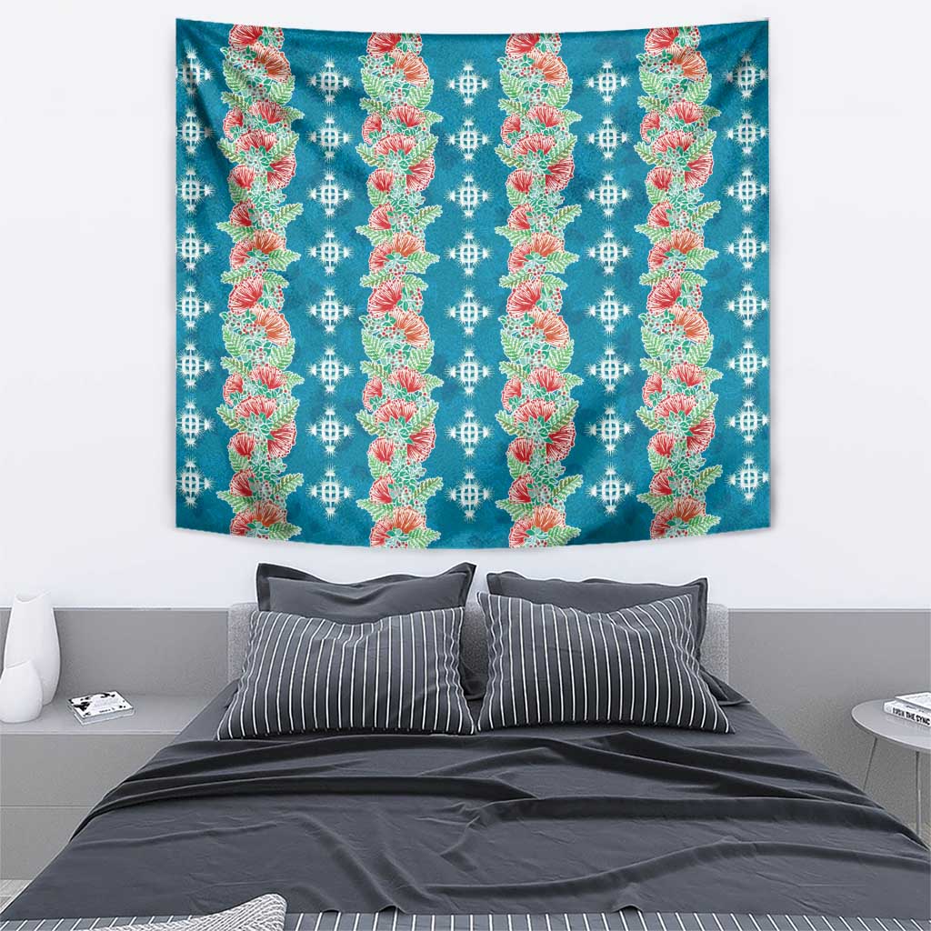 Hawaii Ohia Lehua Tapestry Tropical Vibes Teal
