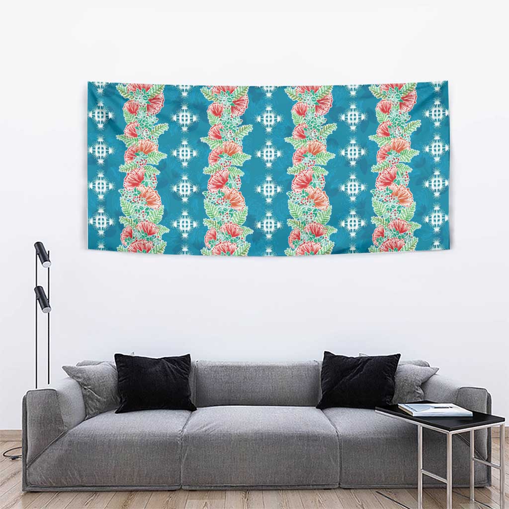 Hawaii Ohia Lehua Tapestry Tropical Vibes Teal
