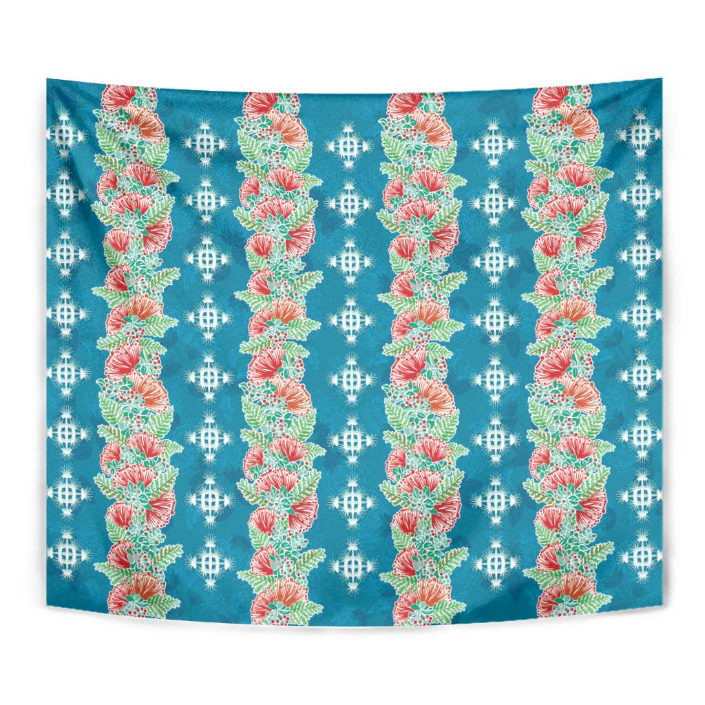 Hawaii Ohia Lehua Tapestry Tropical Vibes Teal