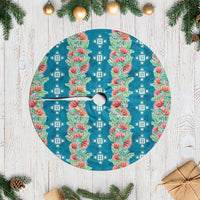 Hawaii Ohia Lehua Tree Skirt Tropical Vibes Teal