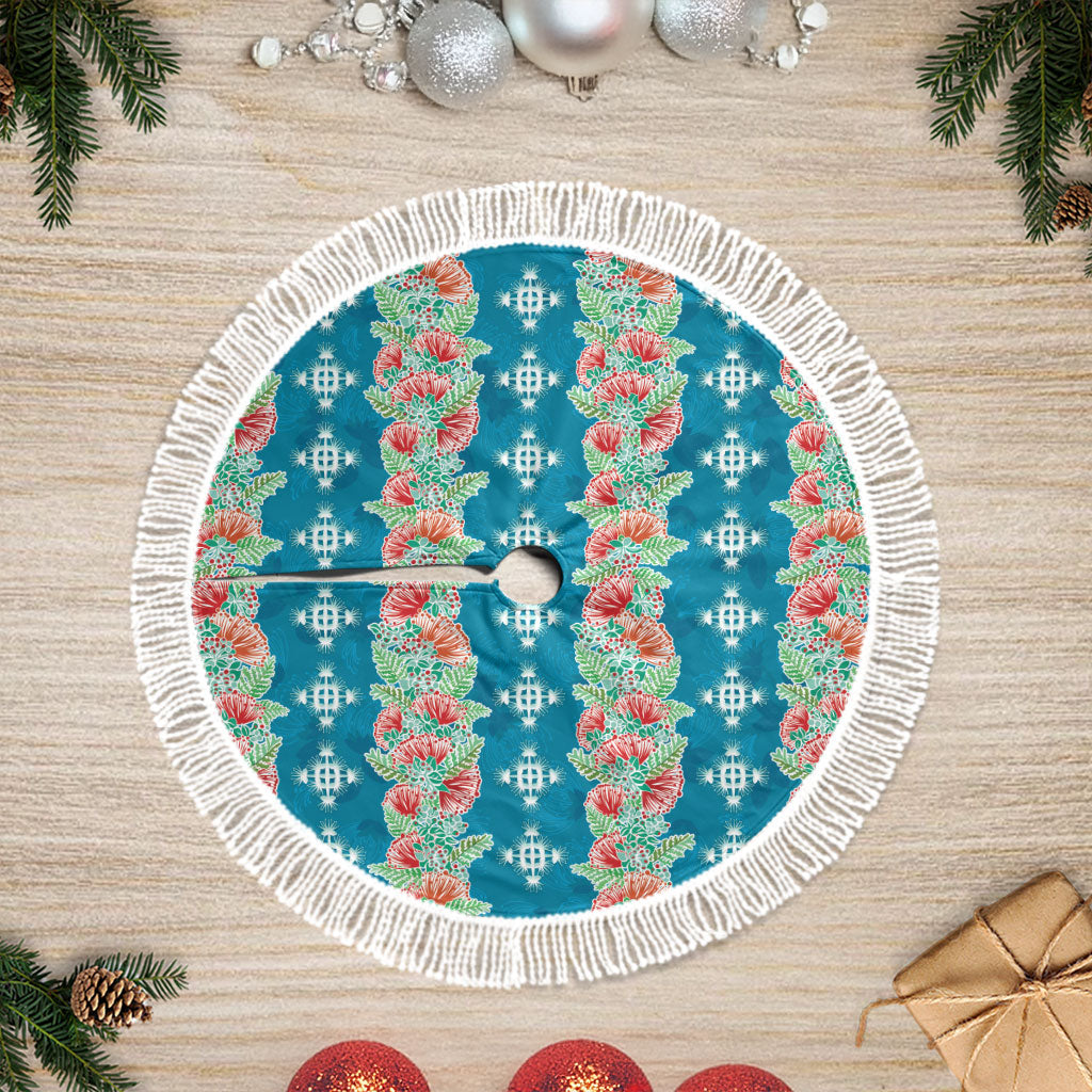 Hawaii Ohia Lehua Tree Skirt Tropical Vibes Teal