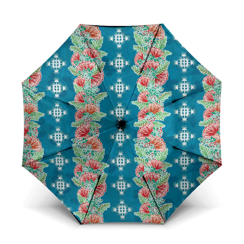 Hawaii Ohia Lehua Umbrella Tropical Vibes Teal LT05 One Size Folded 11.42 inch Opened Diameter 37.4 inch Teal - Polynesian Pride