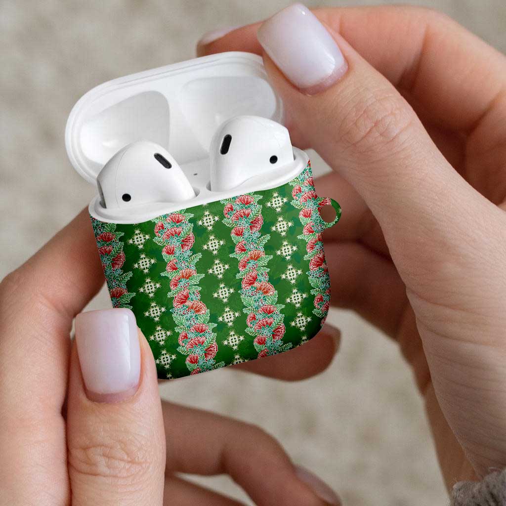 Hawaii Ohia Lehua AirPods Case Tropical Vibes Green