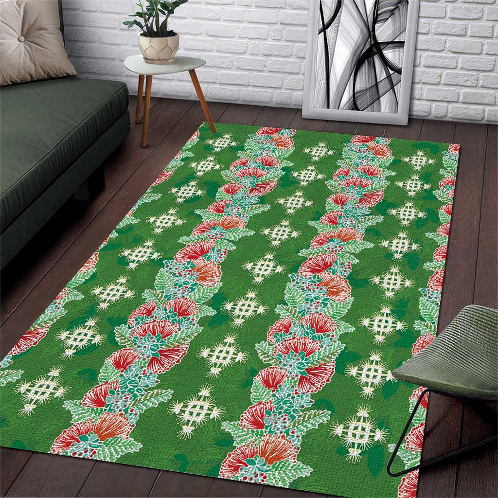Hawaii Ohia Lehua Area Rug Tropical Vibes Green LT05 Green - Polynesian Pride