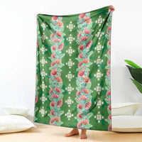 Hawaii Ohia Lehua Blanket Tropical Vibes Green