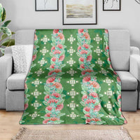 Hawaii Ohia Lehua Blanket Tropical Vibes Green