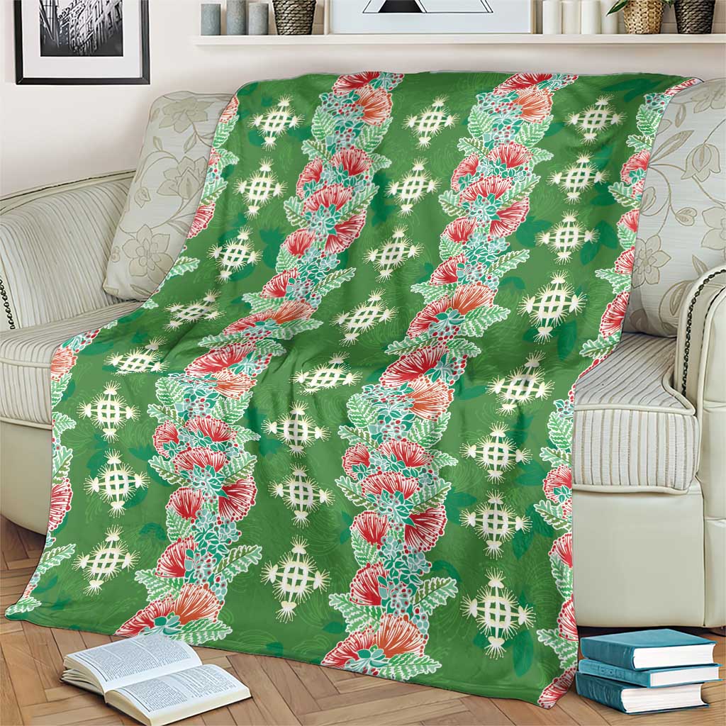 Hawaii Ohia Lehua Blanket Tropical Vibes Green