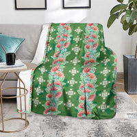 Hawaii Ohia Lehua Blanket Tropical Vibes Green