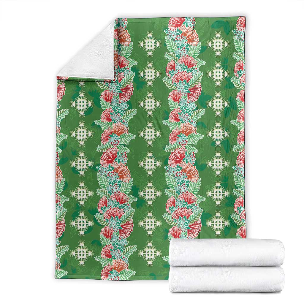 Hawaii Ohia Lehua Blanket Tropical Vibes Green