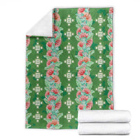 Hawaii Ohia Lehua Blanket Tropical Vibes Green