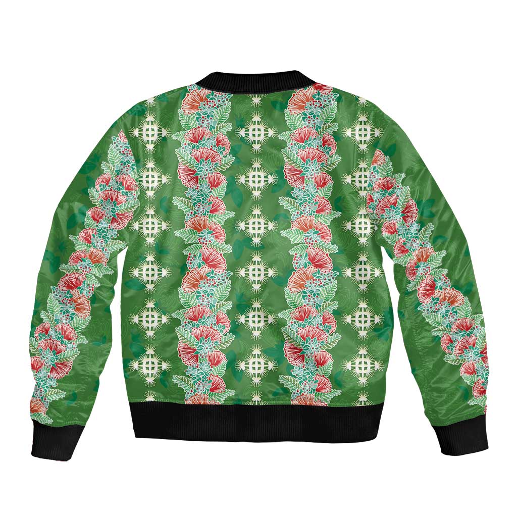 Hawaii Ohia Lehua Bomber Jacket Tropical Vibes Green LT05 - Polynesian Pride