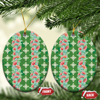 Hawaii Ohia Lehua Ceramic Ornament Tropical Vibes Green