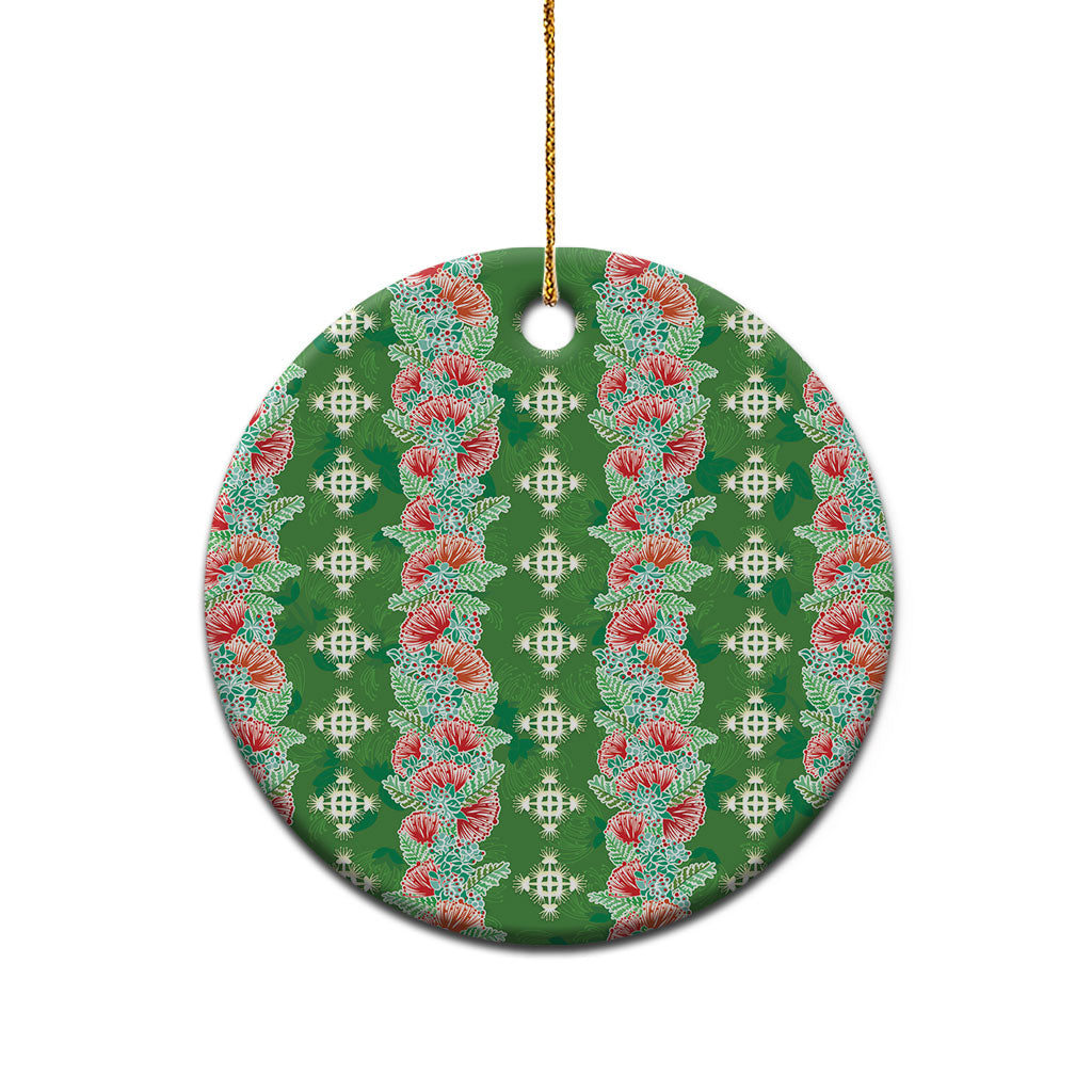 Hawaii Ohia Lehua Ceramic Ornament Tropical Vibes Green